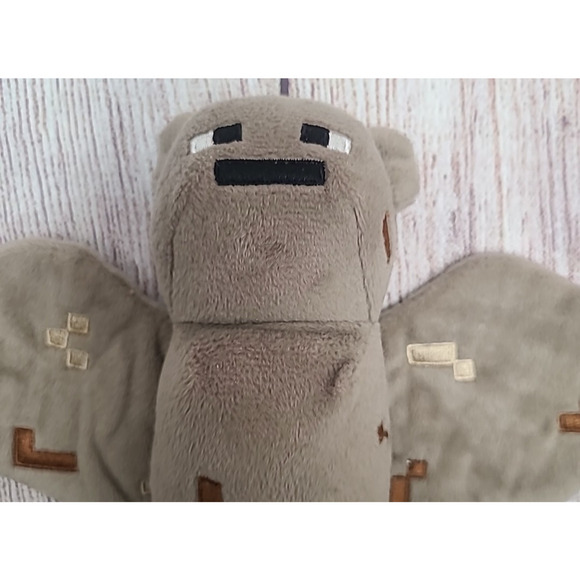 Mojang Minecraft Plush Bat Stuffed Animal Toy Brown Gray Pixelated 7" 2014 - Picture 2 of 4